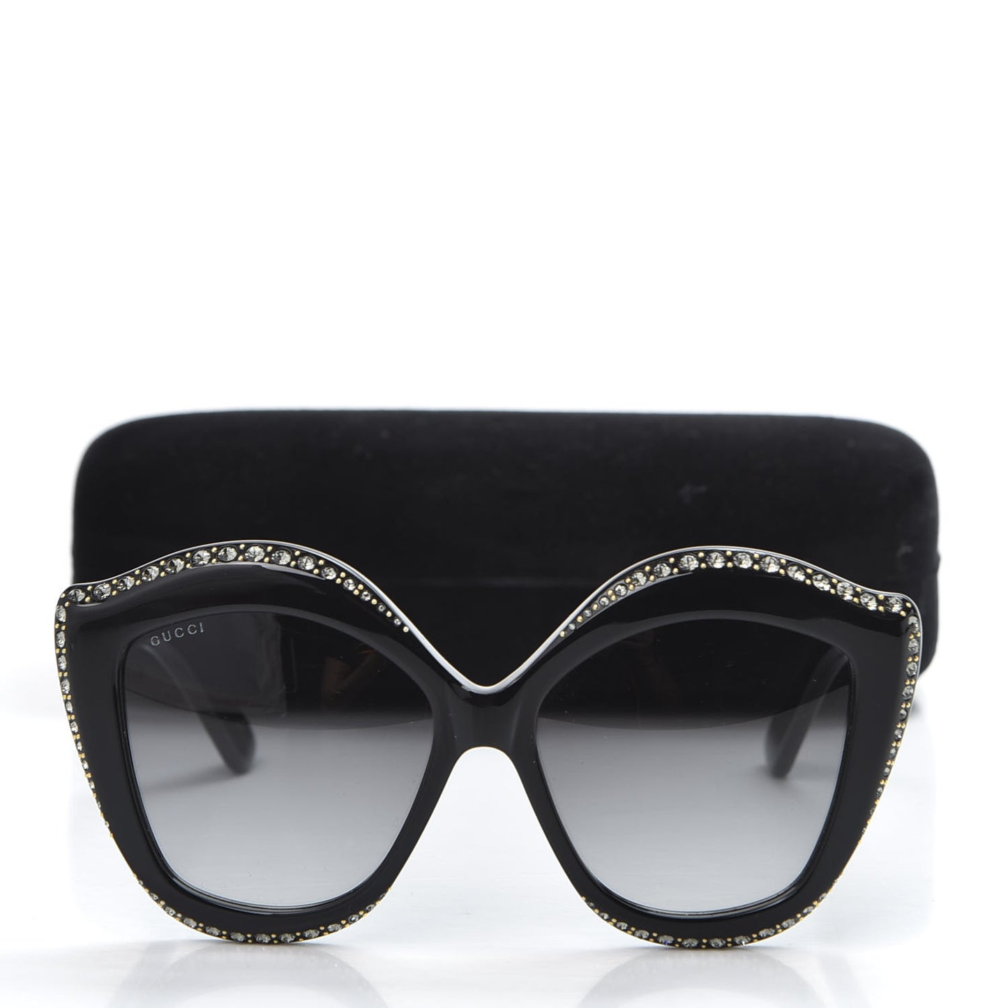 Crystal Cat Eye GG0118S Sunglasses Black