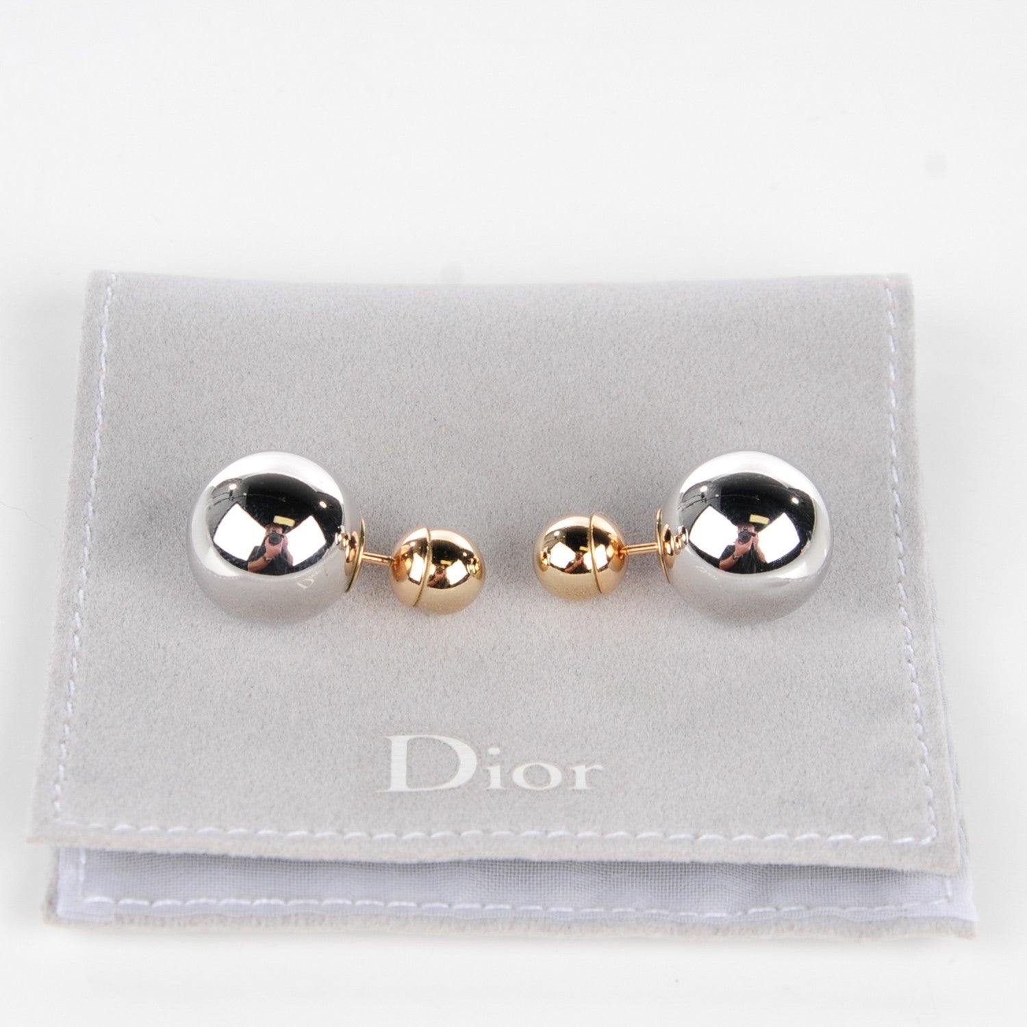 Christian Dior Mise En Dior Tribal Earrings Silver Gold 5 of 5