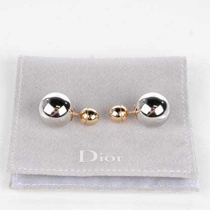 Christian Dior Mise En Dior Tribal Earrings Silver Gold 5 of 5