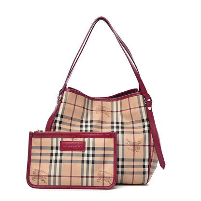 Burberry Haymarket Check Small Canterbury Tote Bright Rhubarb Pink 1 of 10