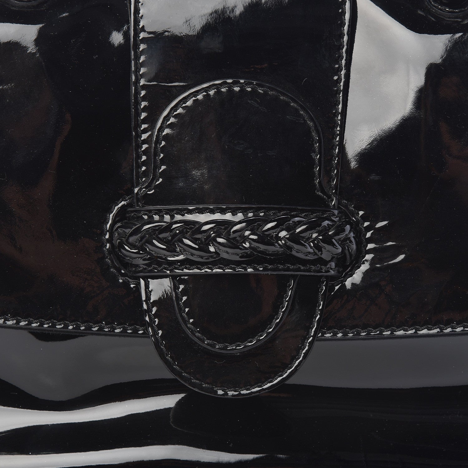 Valentino Garavani Patent Histoire Flap Black 8 of 11