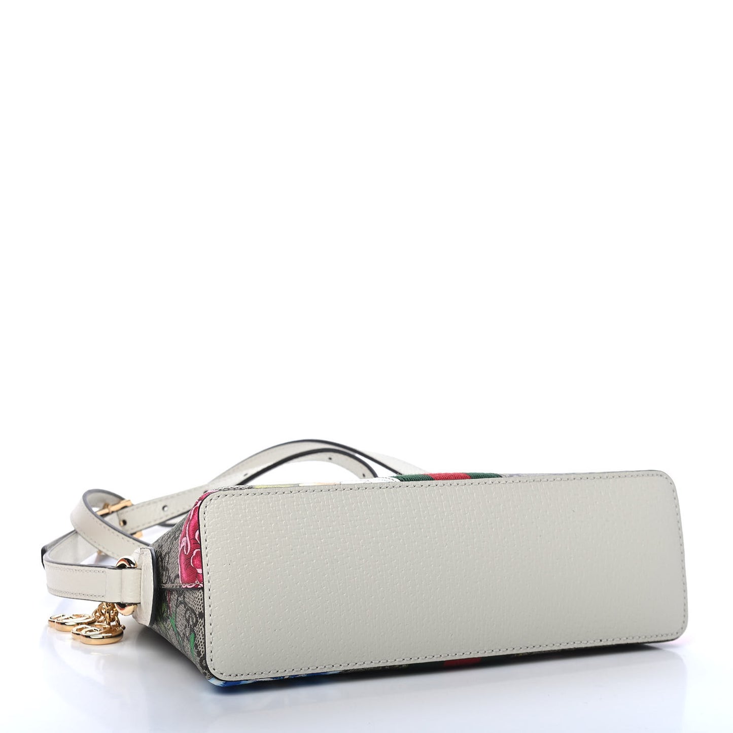 GG Supreme Monogram Flora Web GG Small Ophidia Dome Shoulder Bag White