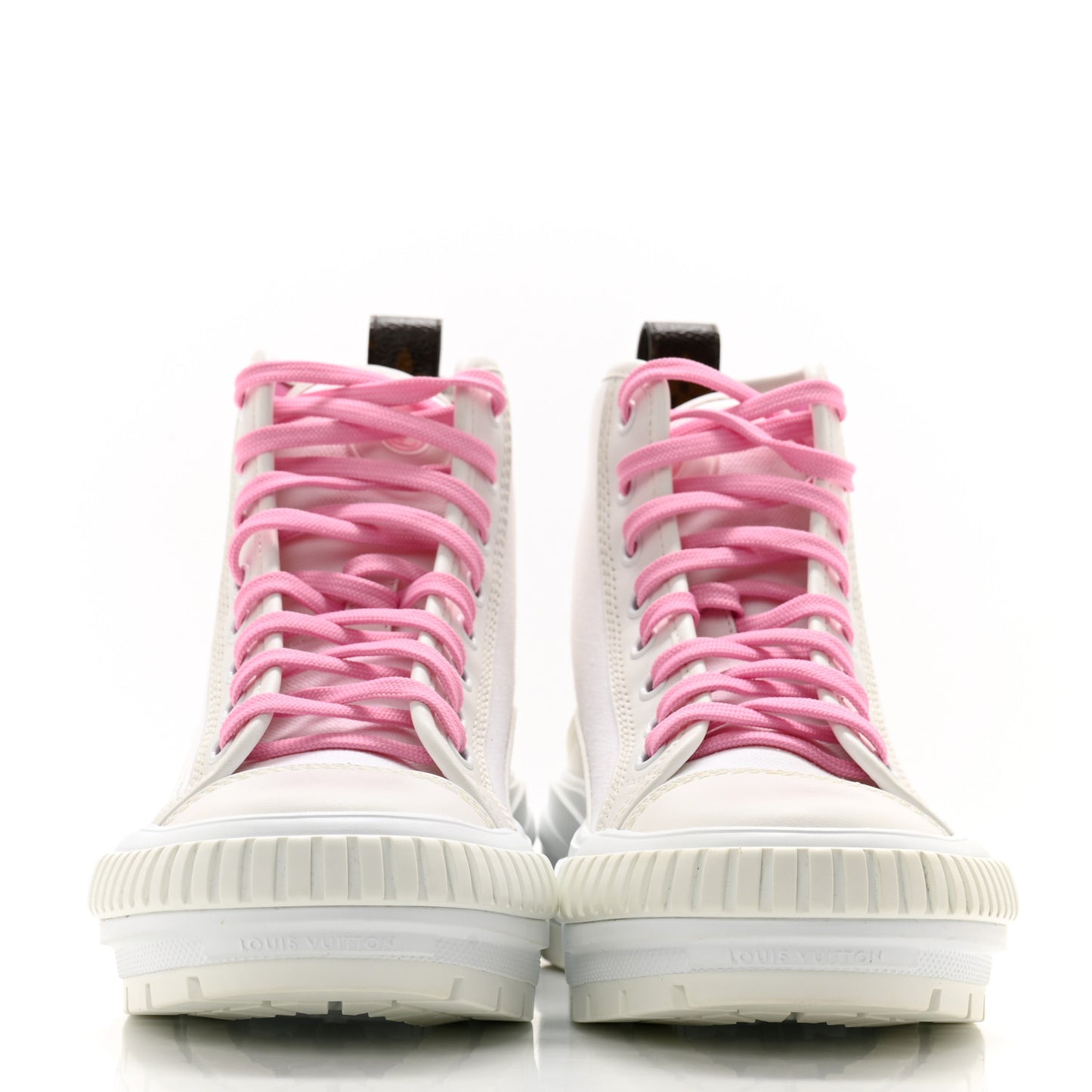 Canvas Monogram LV Squad Sneaker Boots 36.5 White Pink