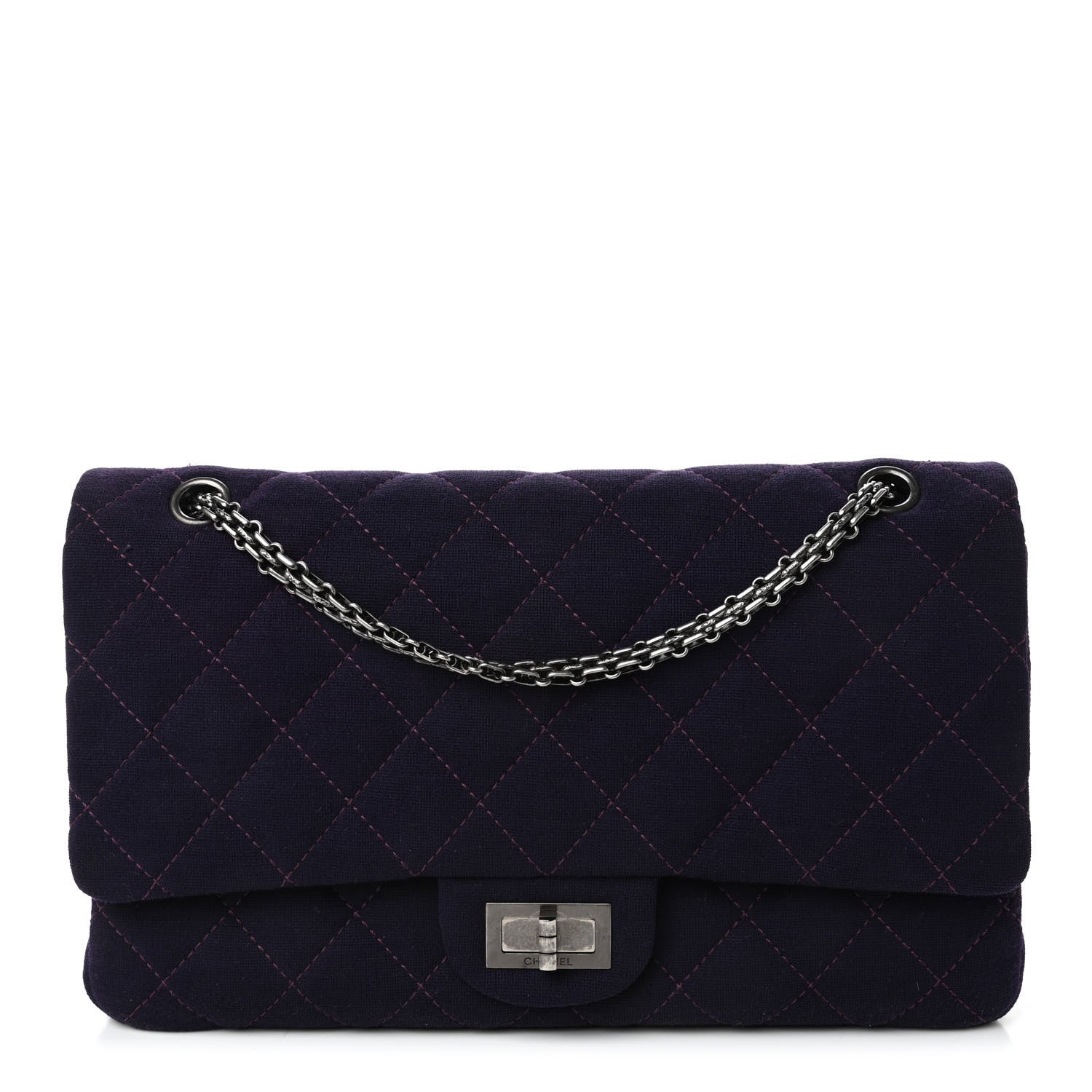 Chanel Jersey Quilted 2.55 Reissue 227 Flap Dark Purple 1 of 4