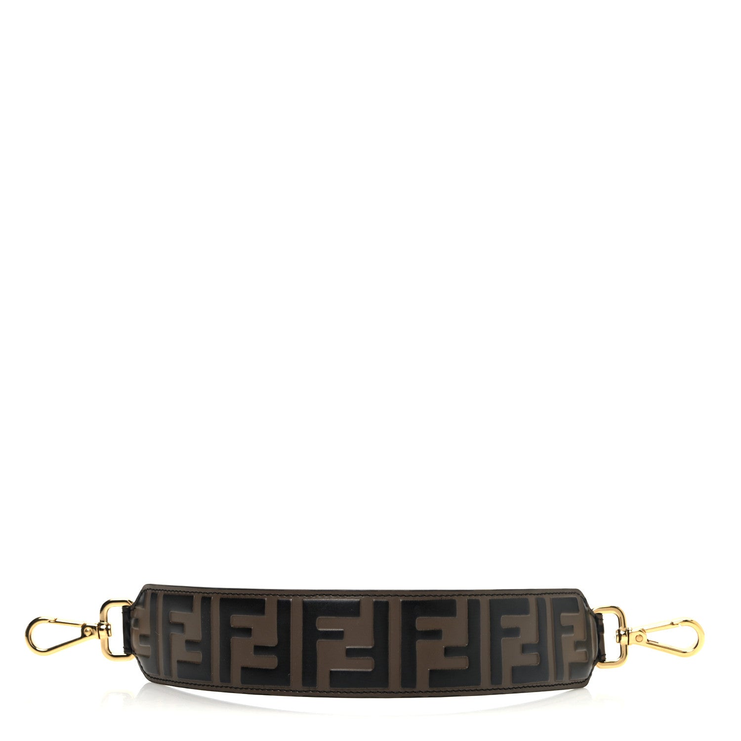 Fendi Calfskin FF 1974 Embossed Mini Strap You Maya Black 1 of 4