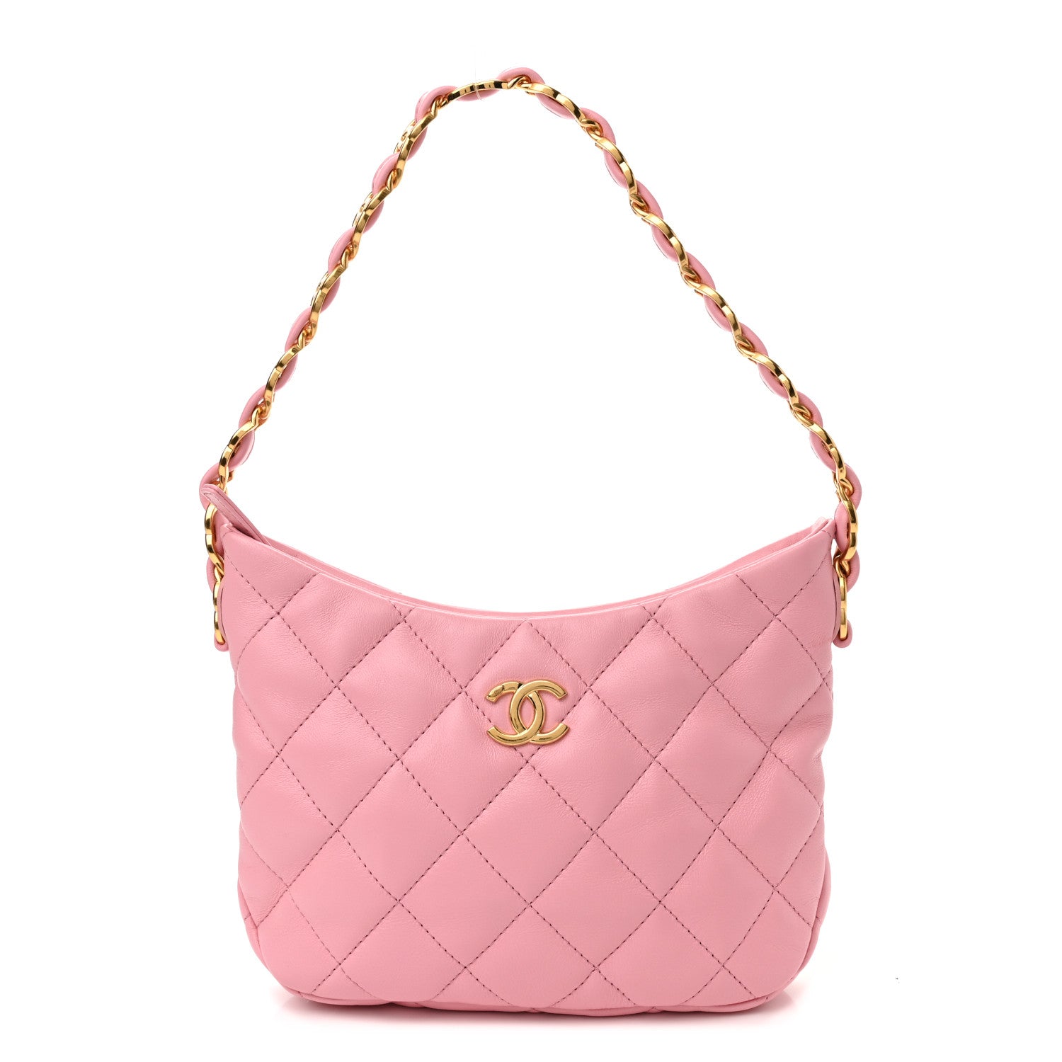 Chanel Lambskin Quilted CC Links Hobo Light Pink 1 of 9