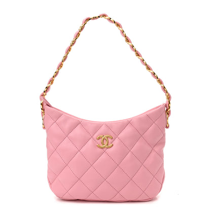 Chanel Lambskin Quilted CC Links Hobo Light Pink 1 of 9