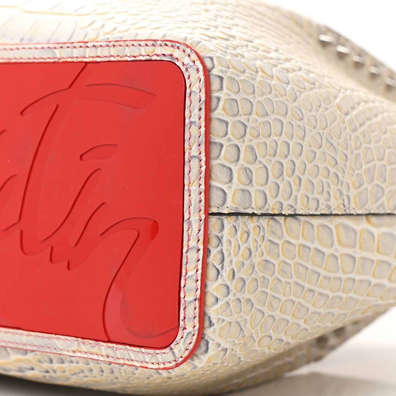Christian Louboutin Crocodile Embossed Calfskin Tropic Spiked Small Cabarock Shopper Tote Studio Goose 9 of 12