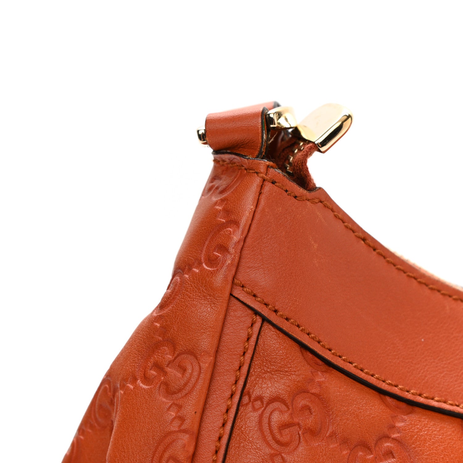 Gucci Guccissima Medium D Gold Hobo Orange 16 of 17