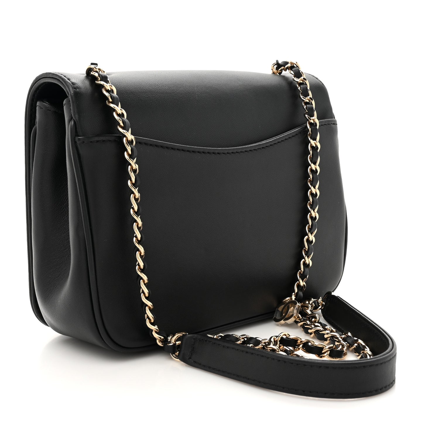 Lambskin CC Mania Flap Bag Black