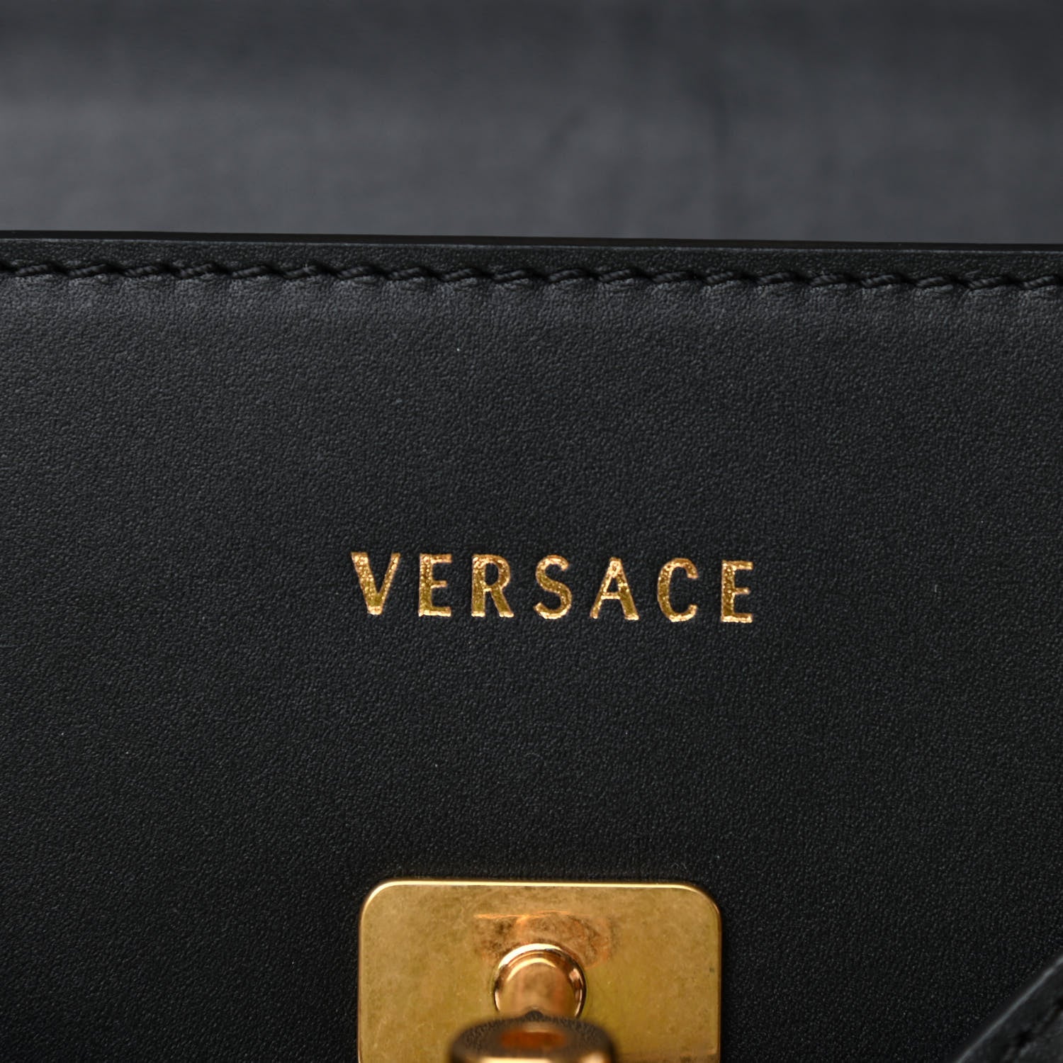 Versace Calfskin Icon Handbag Black 9 of 10