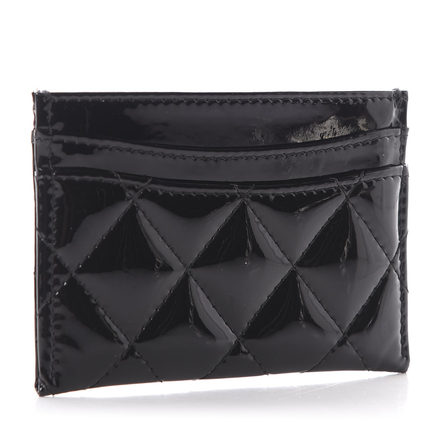 Chanel Patent Calfskin Quilted Card Holder Black 3 of 7