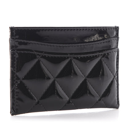 Chanel Patent Calfskin Quilted Card Holder Black 3 of 7