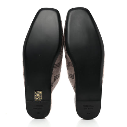 Balenciaga Jacquard BB Monogram Mens Cosy Mules 40 Dark Mink Grey Dark Brown 5 of 9