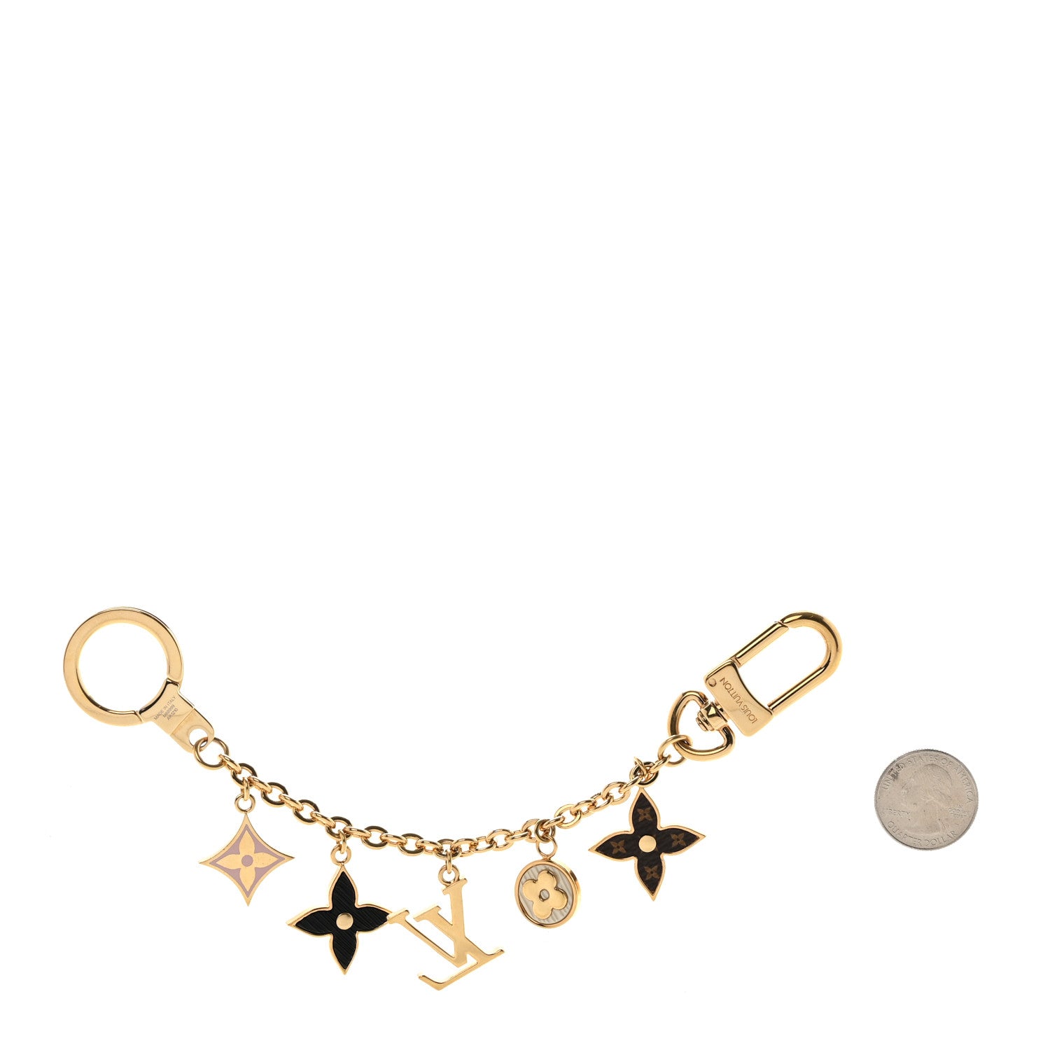 Louis Vuitton Monogram Spring Street Bag Charm Key Holder Gold 2 of 4