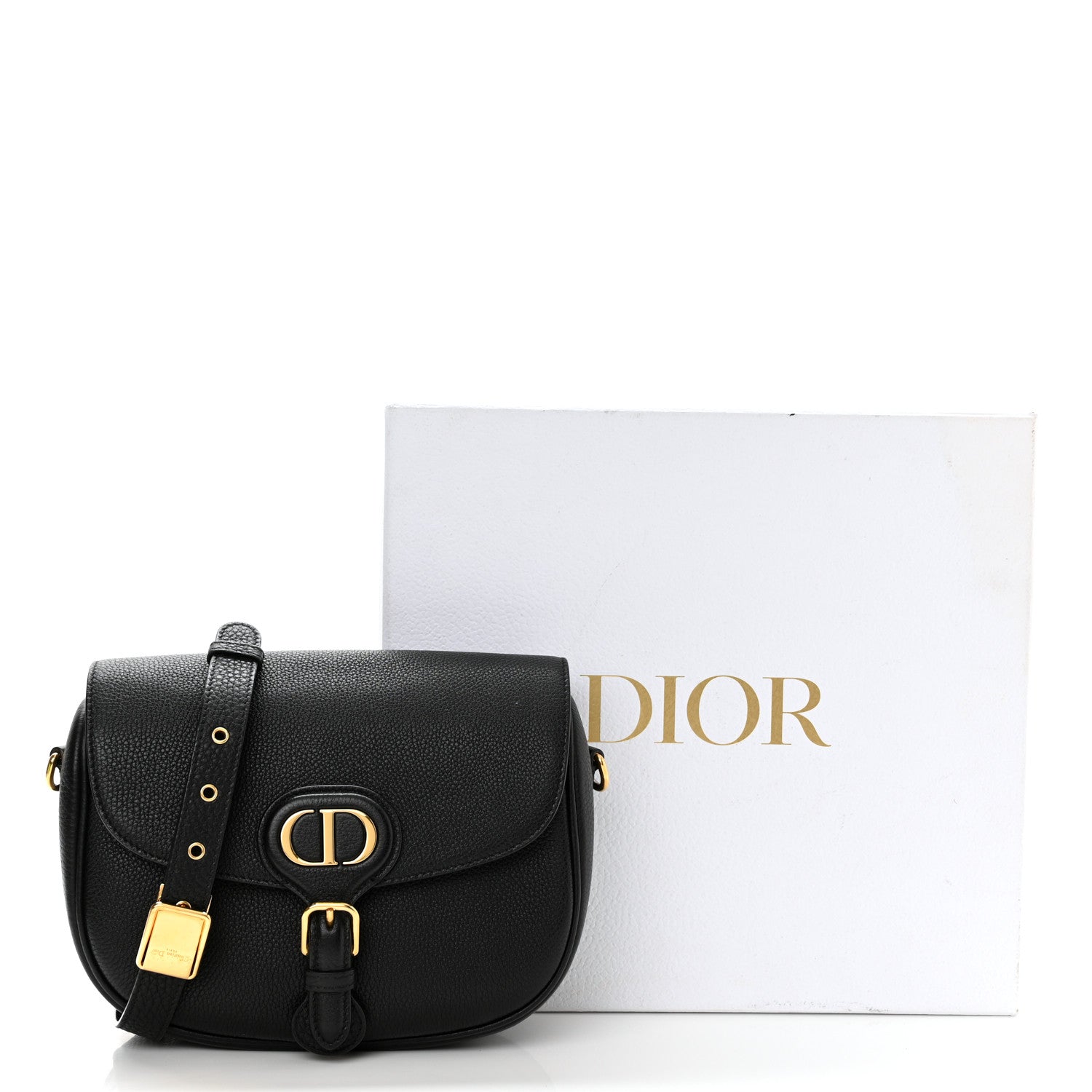 Christian Dior Grained Calfskin Medium Bobby Flap Black 10 of 10