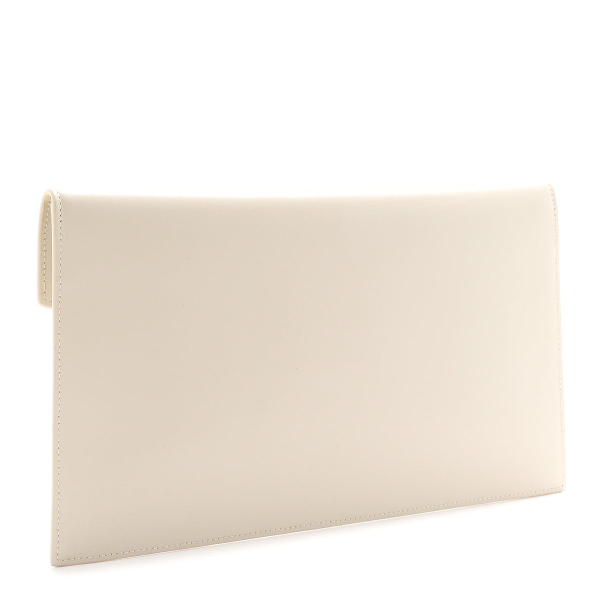 Smooth Shiny Calfskin Uptown Pouch Crema Soft