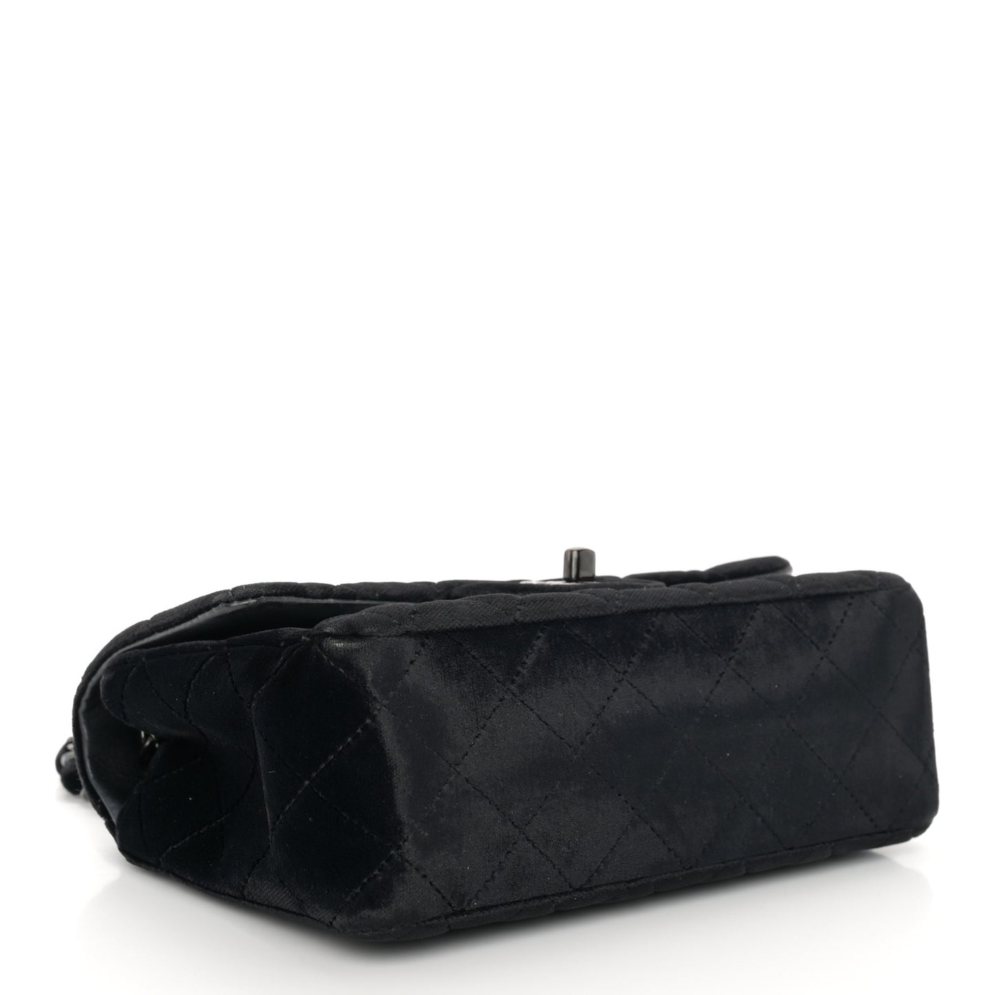 Velvet Quilted Mini Rectangular Flap So Black