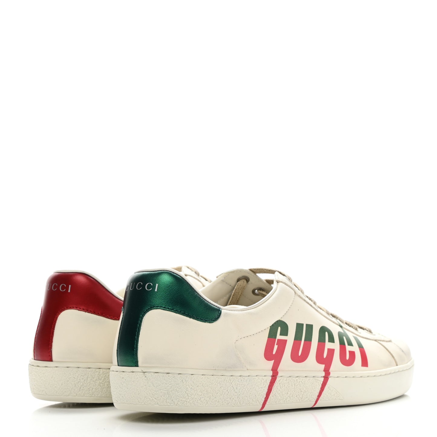 Distressed Calfskin Mens Ace Blade Sneakers 8 White