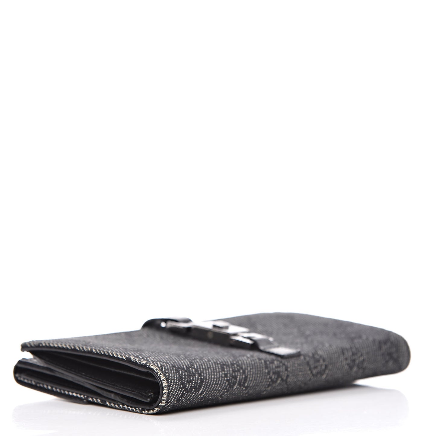 Denim Calfskin Monogram Blake Continental Wallet Black
