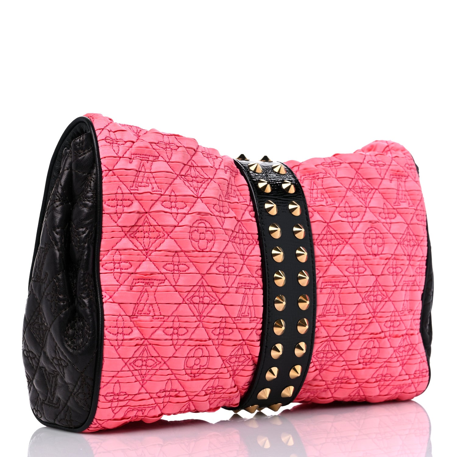 Louis Vuitton Satin Quilted Monogram Coquette Pochette Bunny Pink 3 of 10