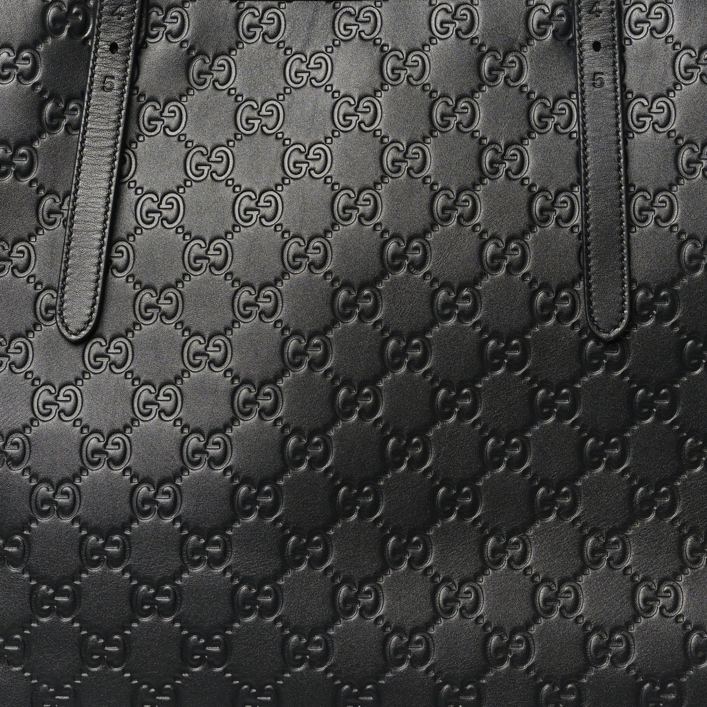 GG Calfskin Embossed Emblem Large Tote Bag Black