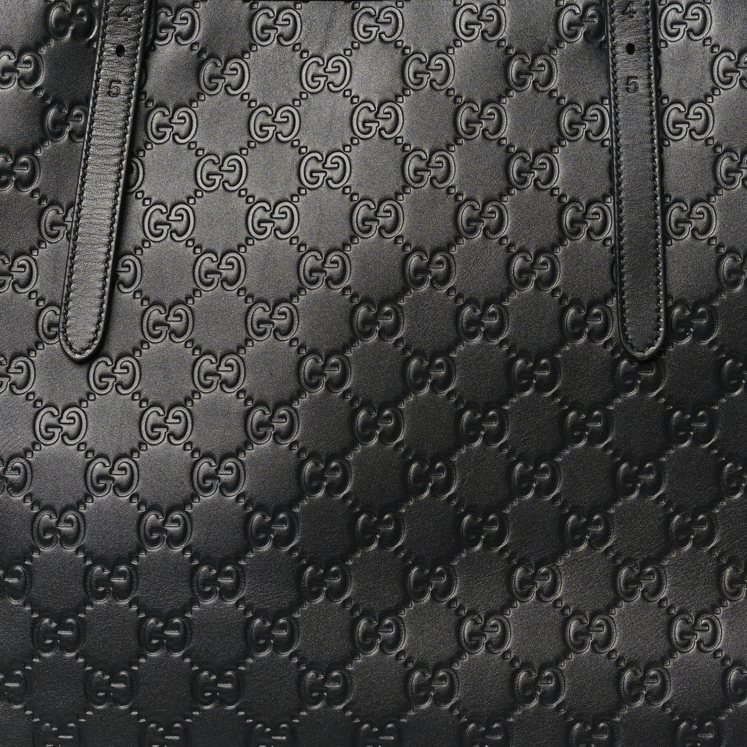 Gucci GG Calfskin Embossed Emblem Large Tote Bag Black 8 of 10