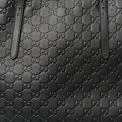 Gucci GG Calfskin Embossed Emblem Large Tote Bag Black 8 of 10