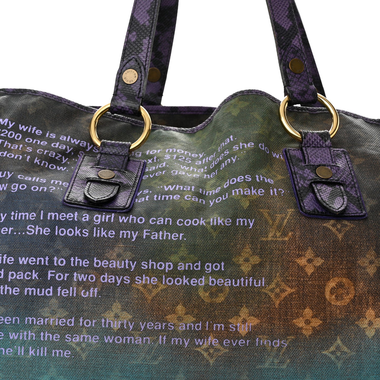 Richard Prince Monogram Karung Heartbreak Jokes Tote