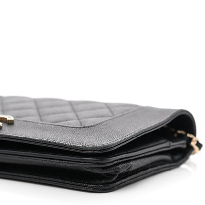 Chanel Caviar Quilted Vintage Mademoiselle Wallet On Chain WOC Black 11 of 14