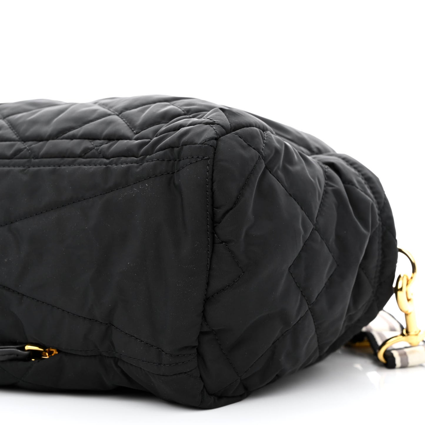 Nylon Quilted Medium Weekender Bag Black