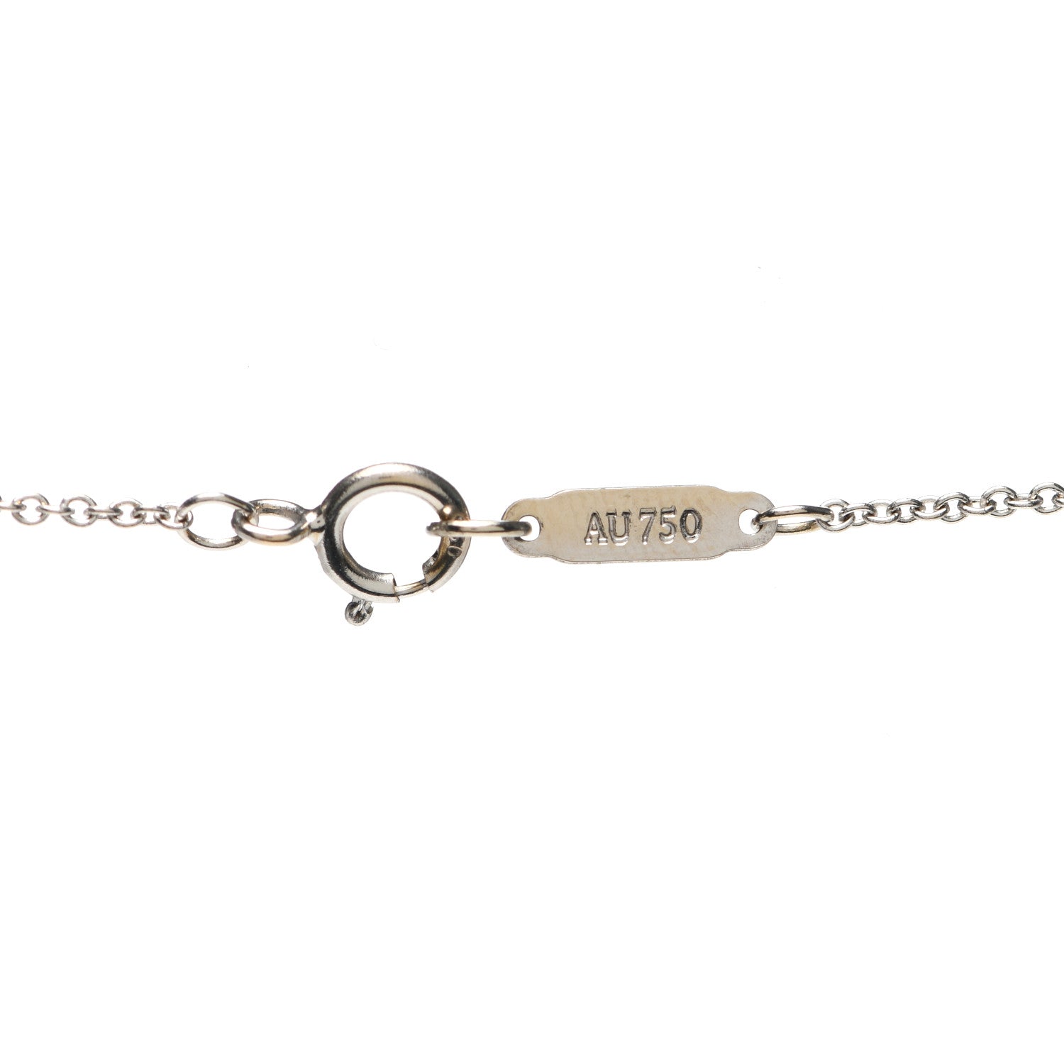 Tiffany 18K White Gold Diamond Floral Key Pendant Necklace 5 of 5