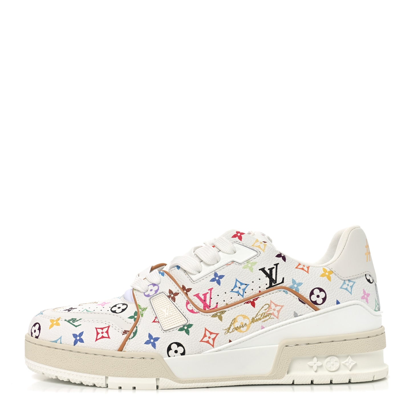 LV X TM Calfskin Monogram Multicolor Womens LV Trainer Sneakers 39 White Multicolor