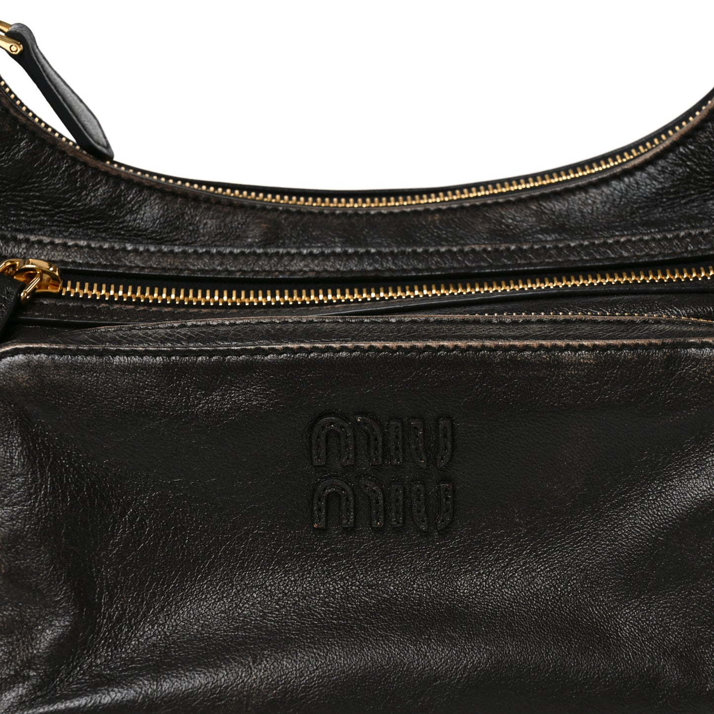 Distressed Nappa Large Multi Pocket Hobo Sand Coffee