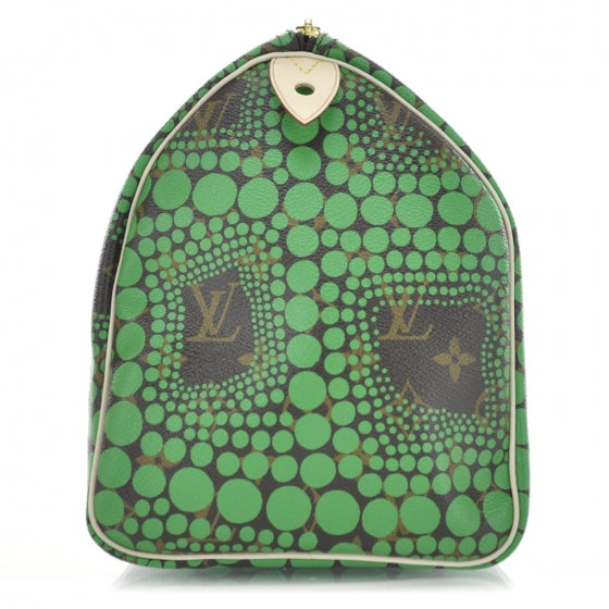 Louis Vuitton Monogram Kusama Town Speedy 30 Green 4 of 9
