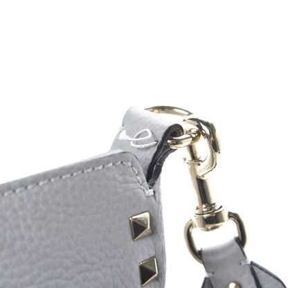 Valentino Garavani Pebbled Calfskin Mini Rockstud Flip-Lock Messenger Bag Pastel Grey 9 of 10