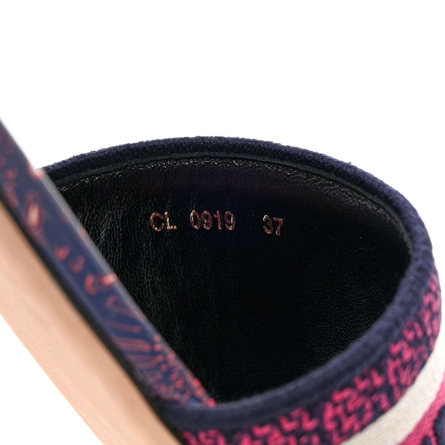 Christian Dior Canvas Embroidered Animals Dway Mules Slide Sandals 37 Deep Blue Fuchsia 16 of 18