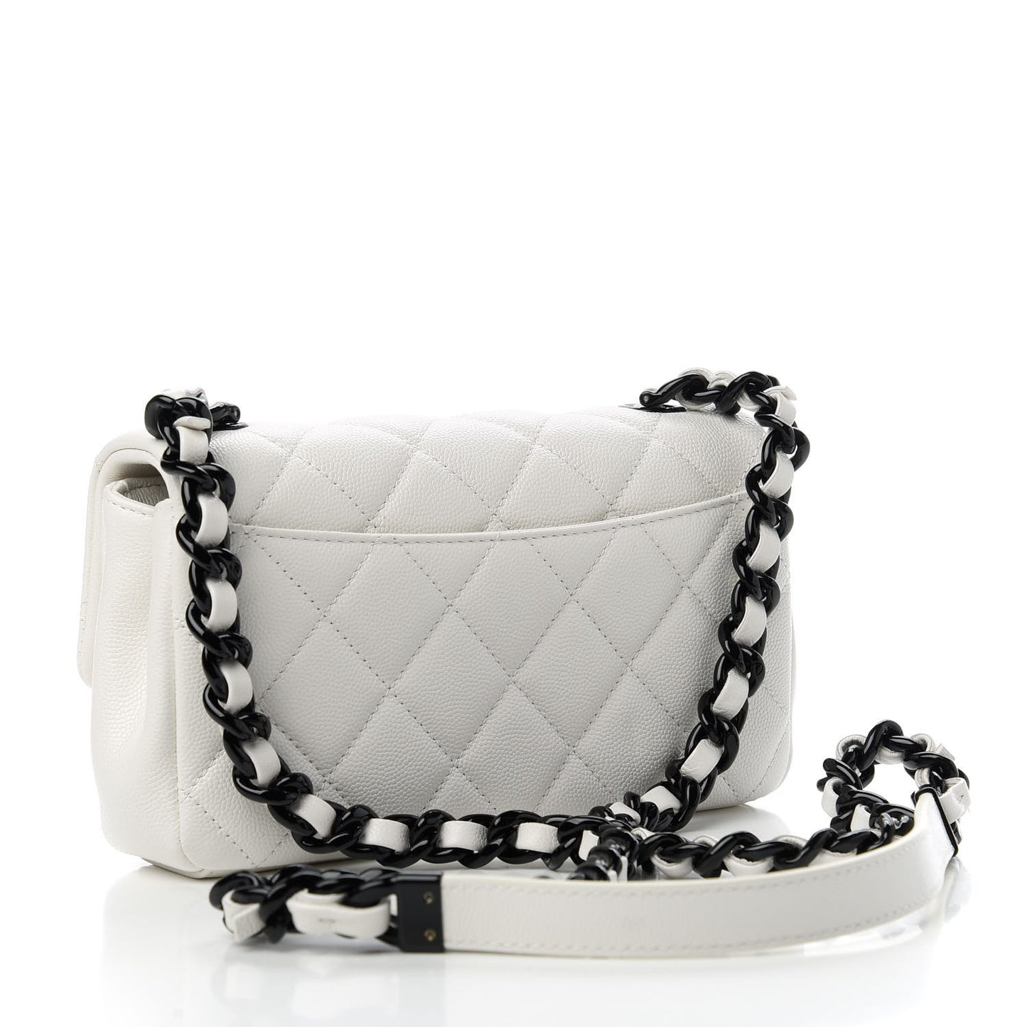 Caviar Quilted My Everything Small Flap White Black