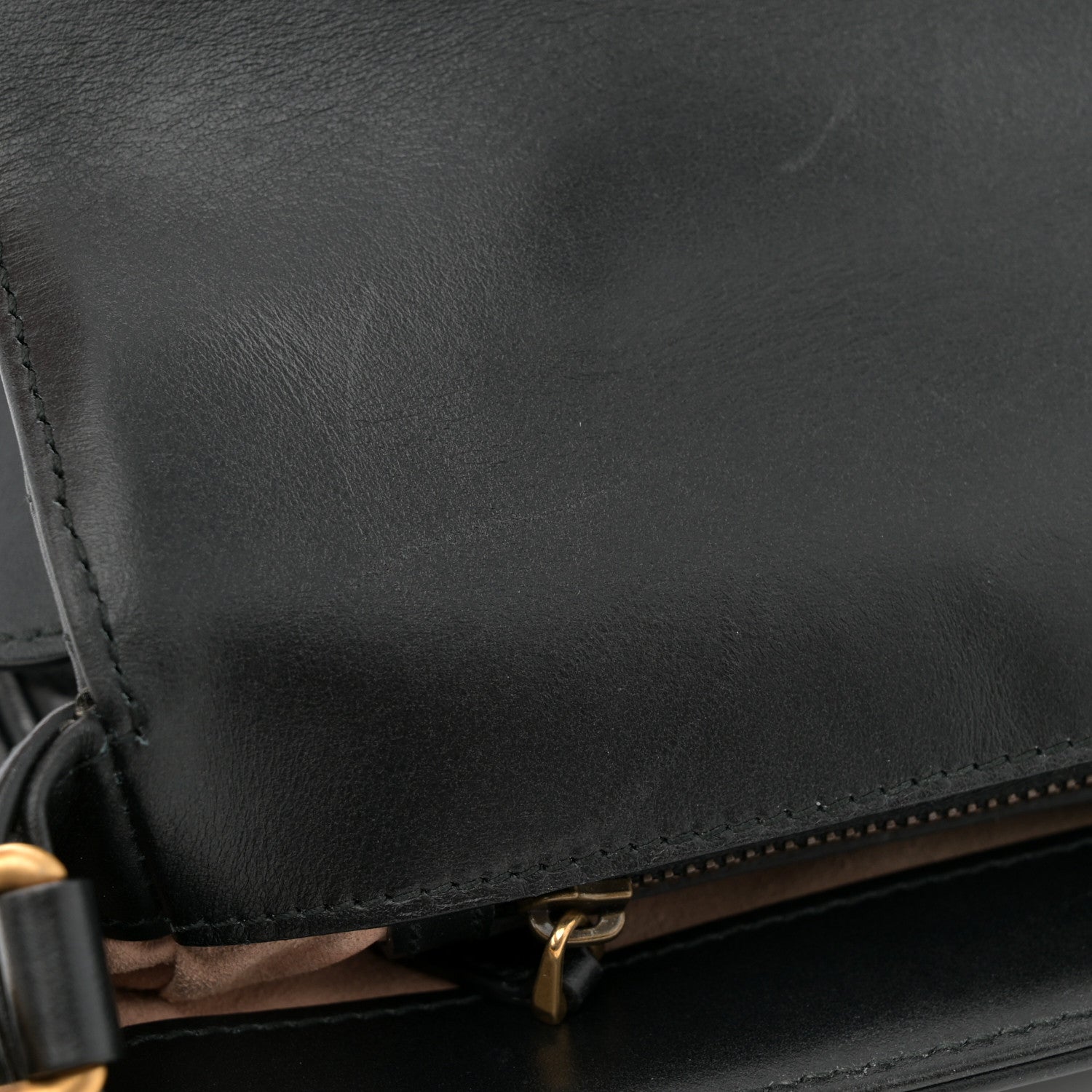 Gucci Calfskin Matelasse Small GG Marmont Top Handle Shoulder Bag Black 11 of 11