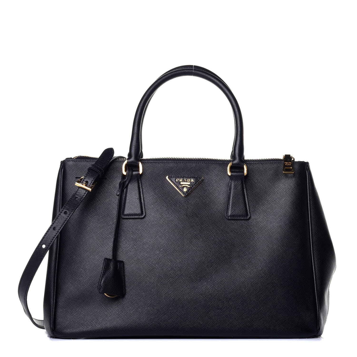 Prada Saffiano Medium Galleria Double Zip Tote Black 1 of 9