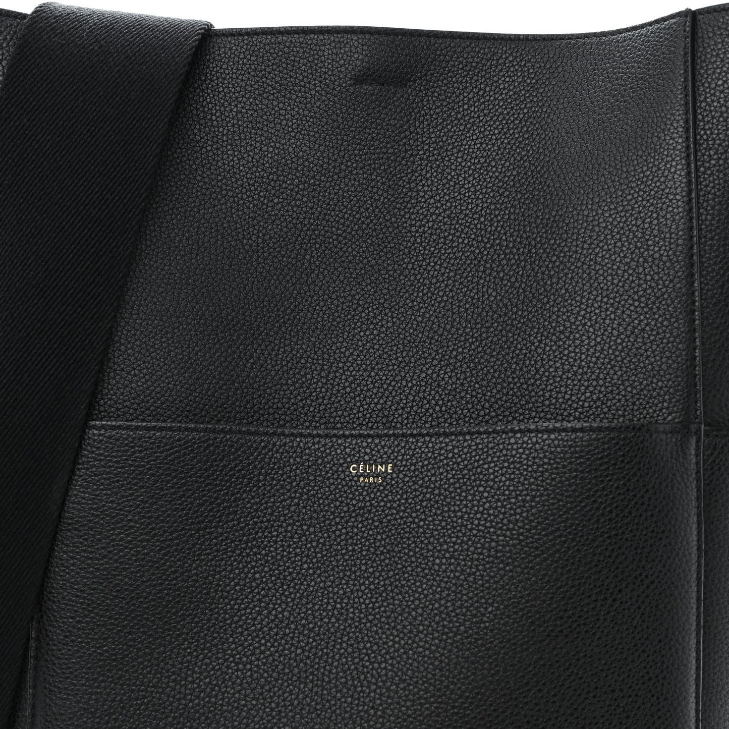 Soft Grained Calfskin Sangle Bucket Bag Black