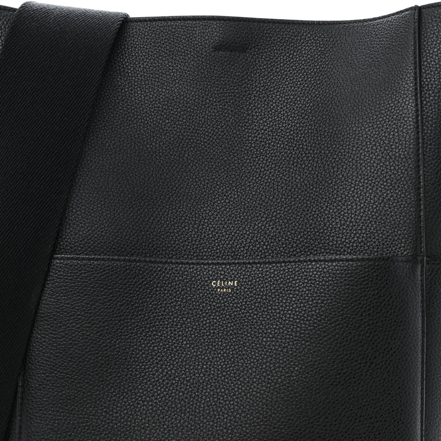 Celine Soft Grained Calfskin Sangle Bucket Bag Black 7 of 12