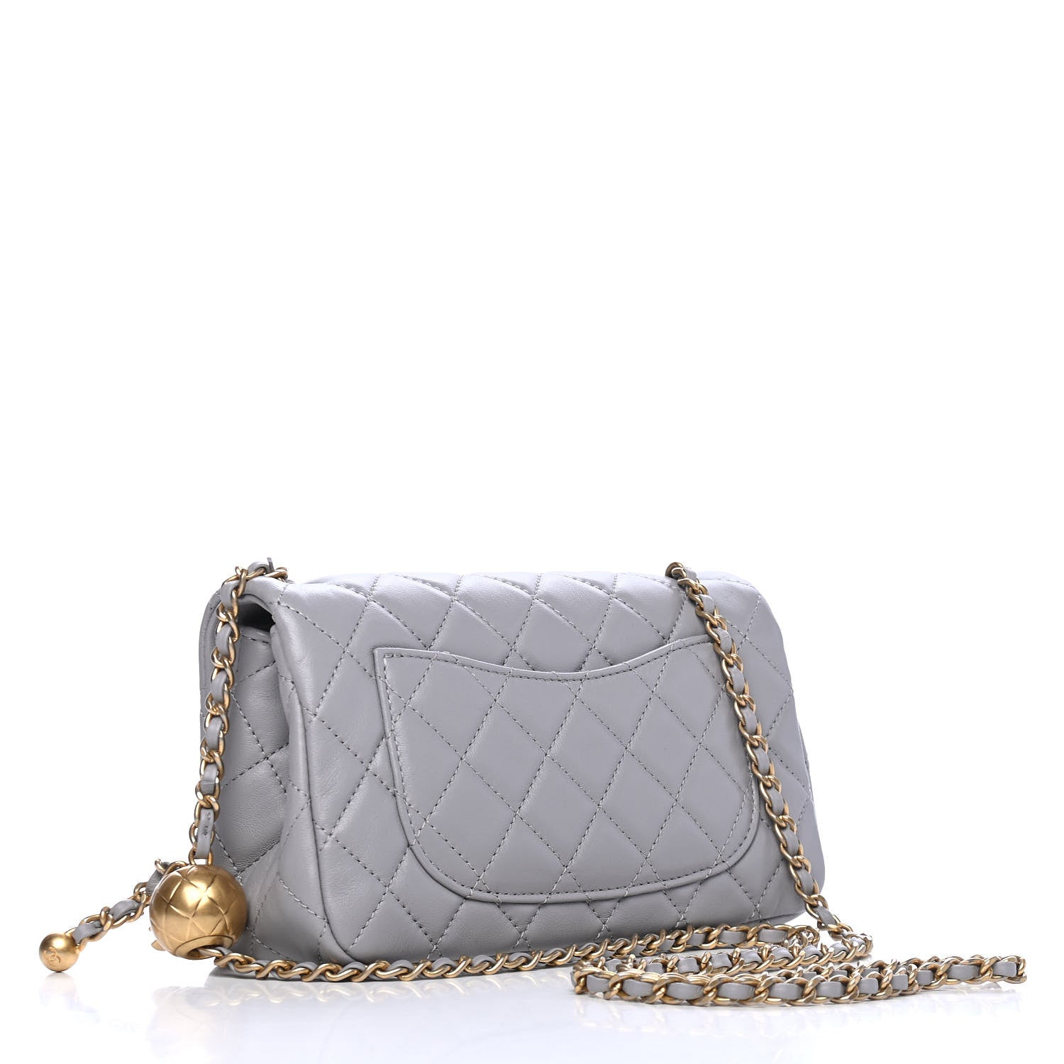 Chanel Lambskin Quilted Mini Rectangular Pearl Crush Flap Grey 2 of 4