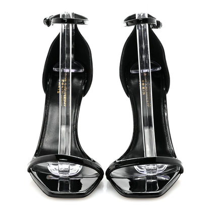 Saint Laurent Patent Calfskin Opyum 110 Sandals 38 Black Gold 5 of 18