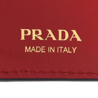 Prada Vitello Daino Small Bi-Fold Wallet Black Fuoco 6 of 7