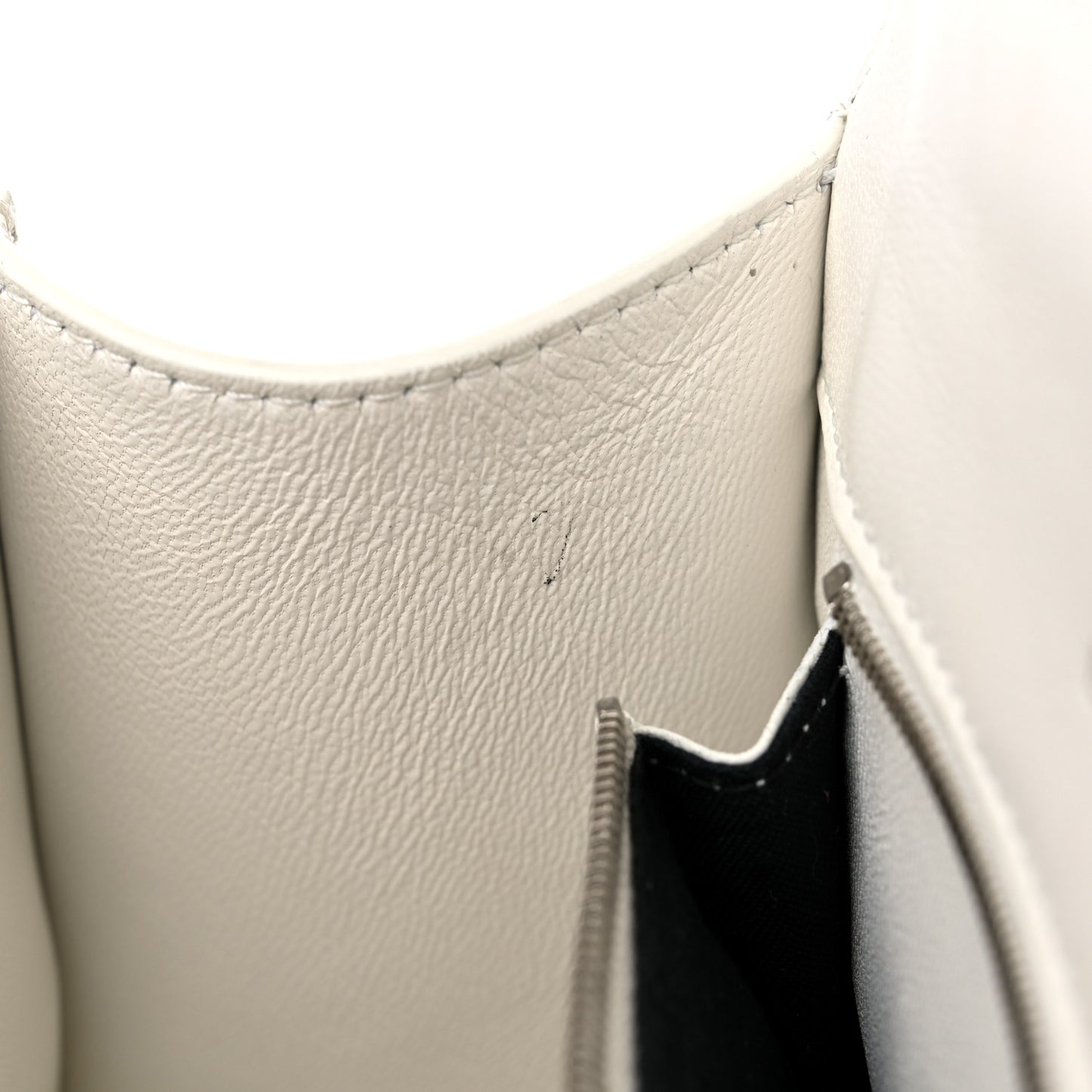 Grained Calfskin Small Hourglass Top Handle Bag White
