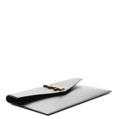 Saint Laurent Smooth Shiny Calfskin Monogram Uptown Pouch Black 4 of 10