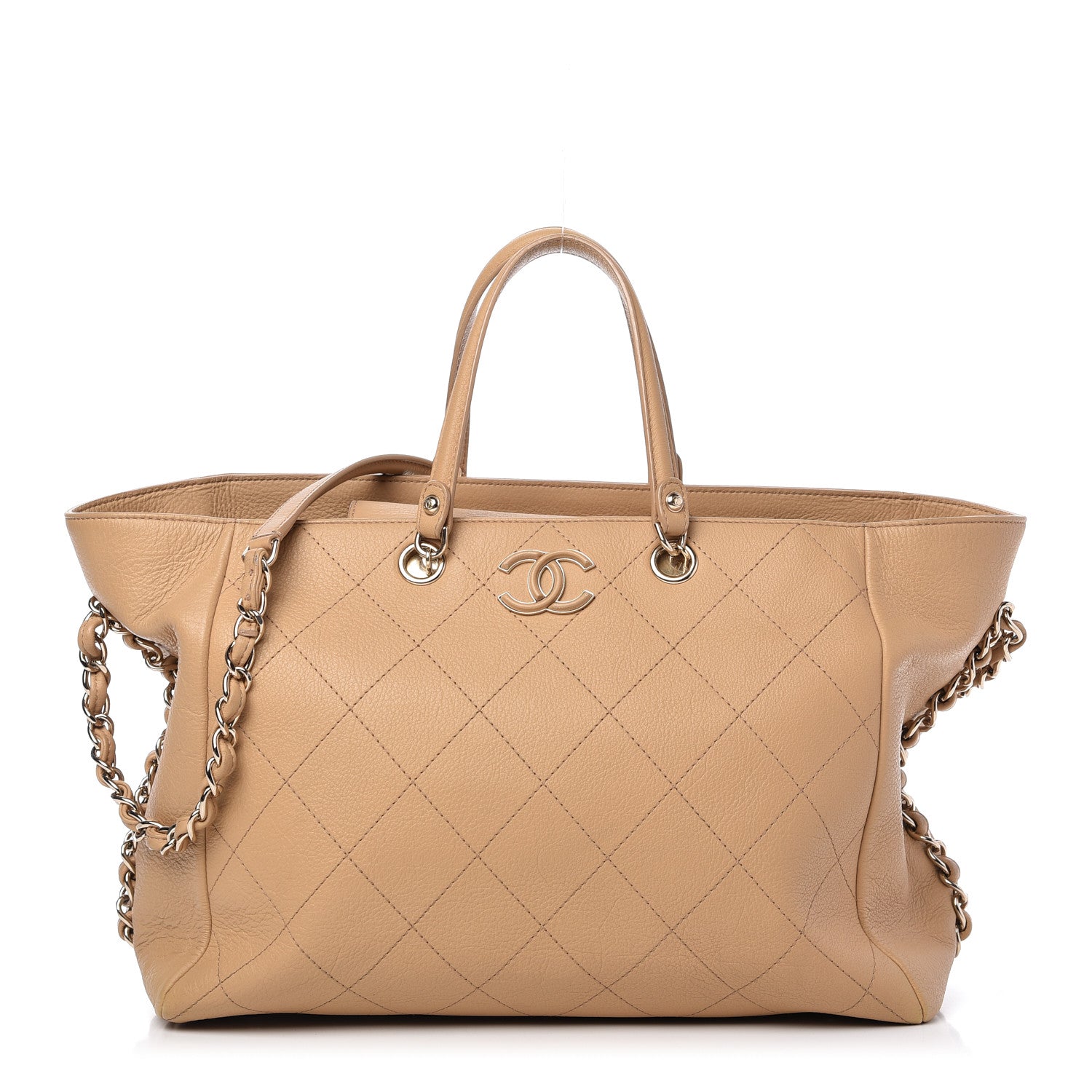 Chanel Bullskin Stitched Medium Shopping Bag Beige 1 of 11