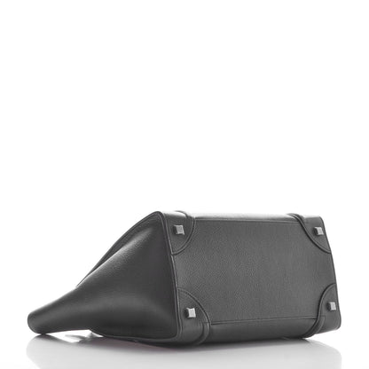 Celine Drummed Calfskin Mini Luggage Black 4 of 8