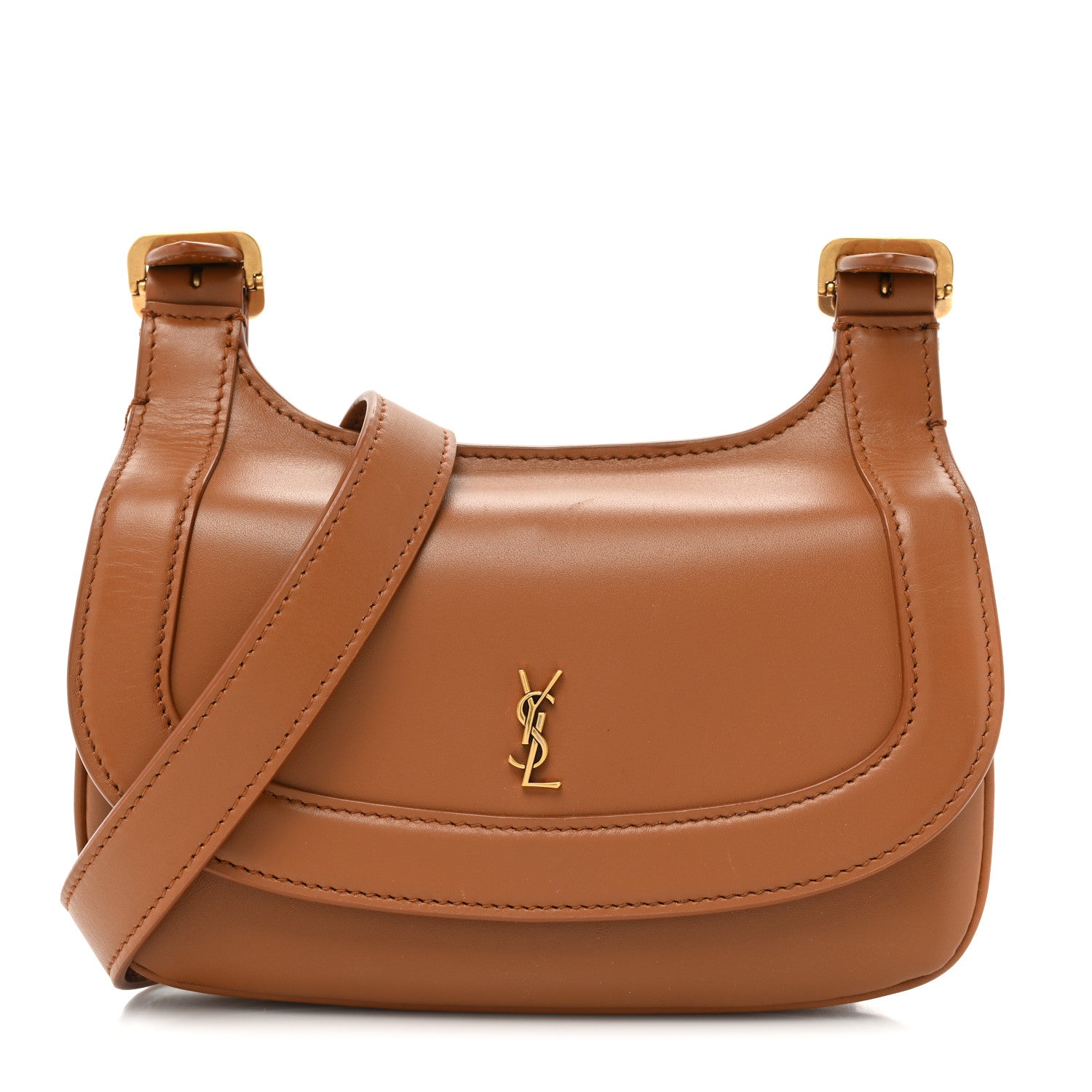 Saint Laurent Smooth Calfskin Small Charlie Shoulder Bag Miel Dark 1 of 13